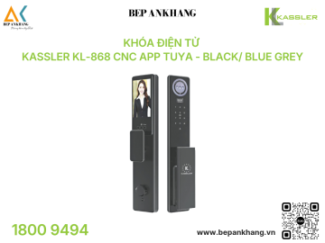 Khóa điện tử Kassler KL-868 CNC App Tuya - Black/ Blue Grey